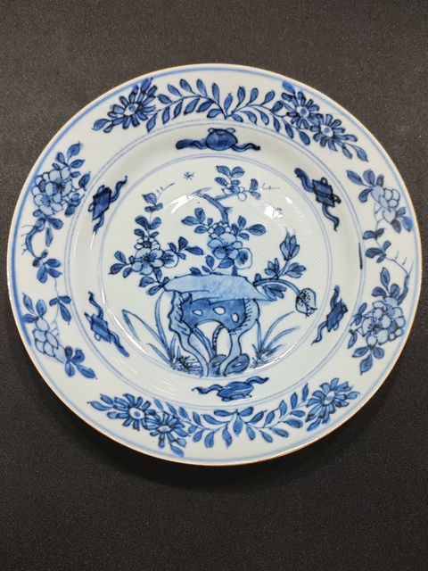 古玩陶瓷康熙青花盤·全美品拍賣，當前價格1650元