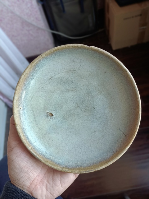 古玩陶瓷鈞窯天藍釉盤拍賣，當前價格888元