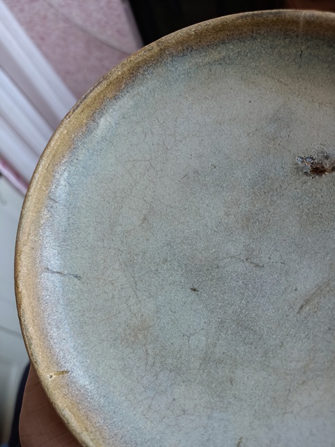 古玩陶瓷鈞窯天藍釉盤拍賣，當前價格888元