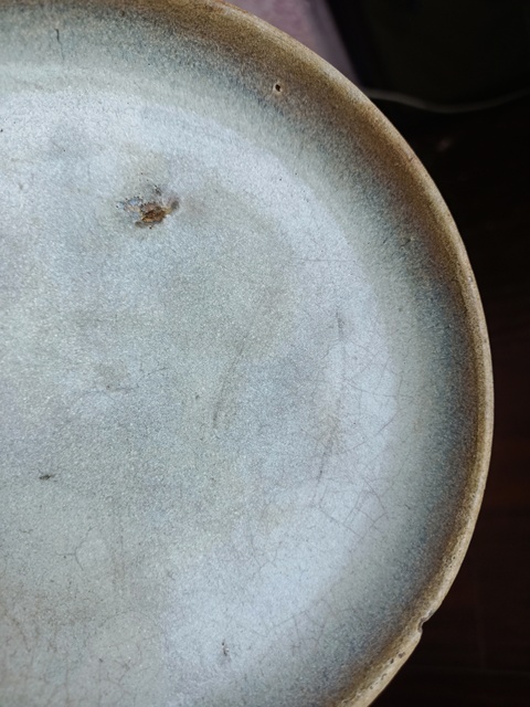 古玩陶瓷鈞窯天藍釉盤拍賣，當前價格888元