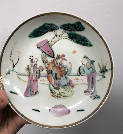 古玩陶瓷同治·粉彩福祿壽三星人物紋盤拍賣，當(dāng)前價格1699元