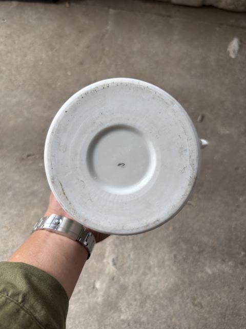 古玩陶瓷柳樹黃鶯粉彩提梁壺真品鑒賞圖