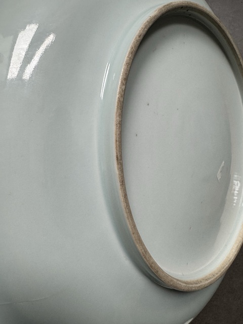 古玩陶瓷粉彩雉雞牡丹圖盤真品鑒賞圖