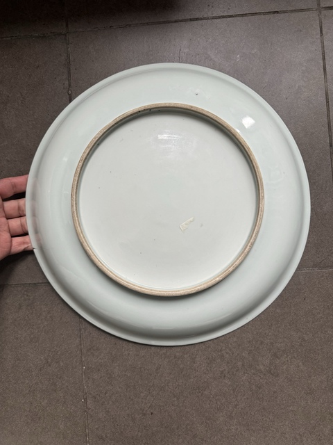 古玩陶瓷粉彩雉雞牡丹圖盤真品鑒賞圖