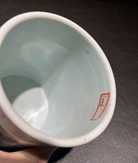 古玩陶瓷五彩人物故事筆筒真品鑒賞圖