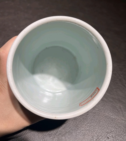 古玩陶瓷五彩人物故事筆筒真品鑒賞圖