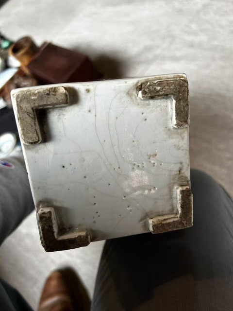 古玩陶瓷青花花鳥詩(shī)文四方瓶（日本）真品鑒賞圖