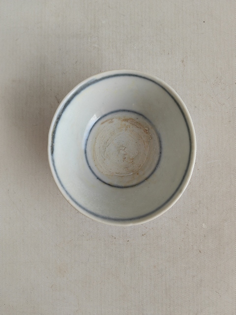 古玩陶瓷青花線條紋碗真品鑒賞圖