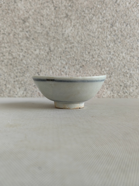 古玩陶瓷青花線條紋碗真品鑒賞圖