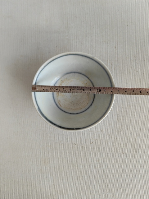 古玩陶瓷青花線條紋碗真品鑒賞圖