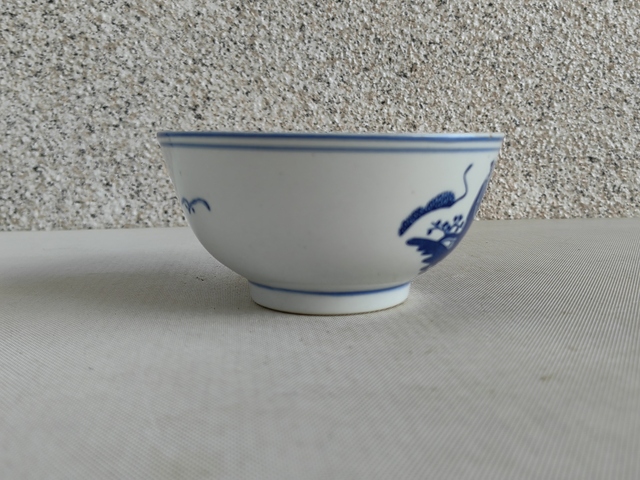 古玩陶瓷青花三星高照茶碗拍賣，當前價格260元