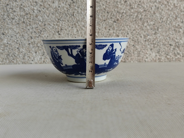 古玩陶瓷青花三星高照茶碗拍賣，當前價格260元