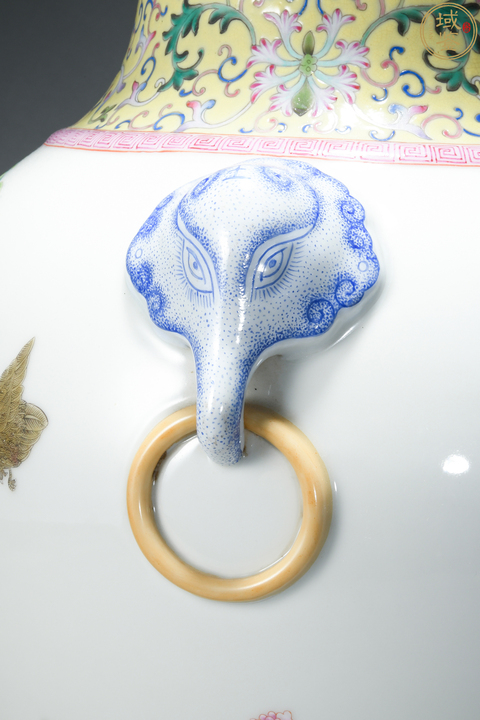 古玩陶瓷竹報平安安居樂業粉彩雙鋪首尊真品鑒賞圖