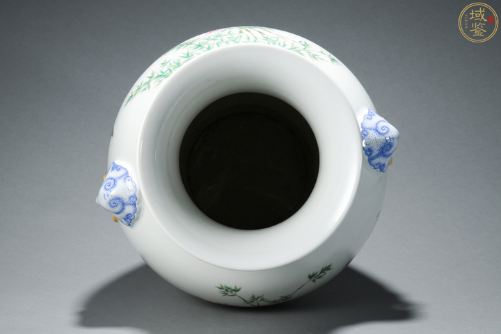 古玩陶瓷竹報平安安居樂業粉彩雙鋪首尊真品鑒賞圖