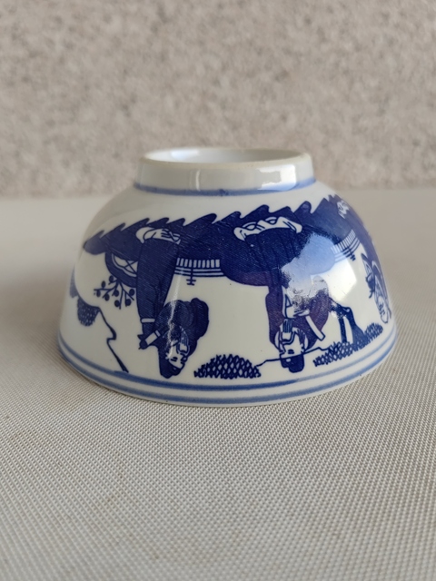 古玩陶瓷青花三星高照茶碗拍賣，當前價格260元