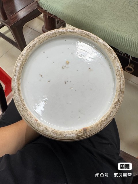 古玩陶瓷粉彩花鳥詩文撇口瓶真品鑒賞圖