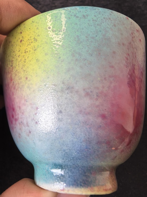 古玩陶瓷清末民國桃花洞杯一組真品鑒賞圖