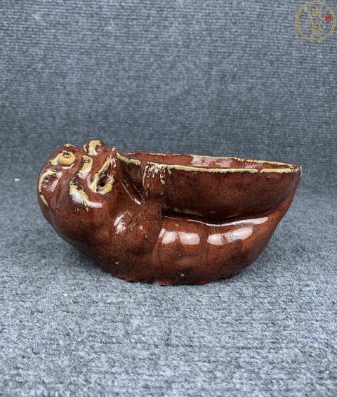 古玩陶瓷創匯·紅釉瑞獸洗 真品鑒賞圖