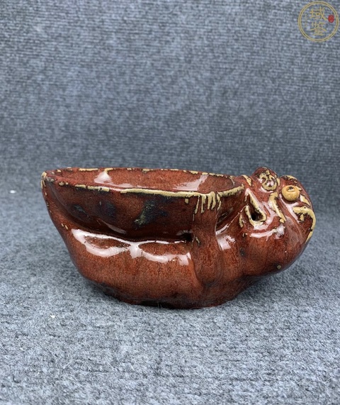 古玩陶瓷創匯·紅釉瑞獸洗 真品鑒賞圖