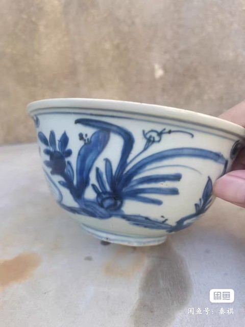 古玩陶瓷青花畫鹿紋碗真品鑒賞圖
