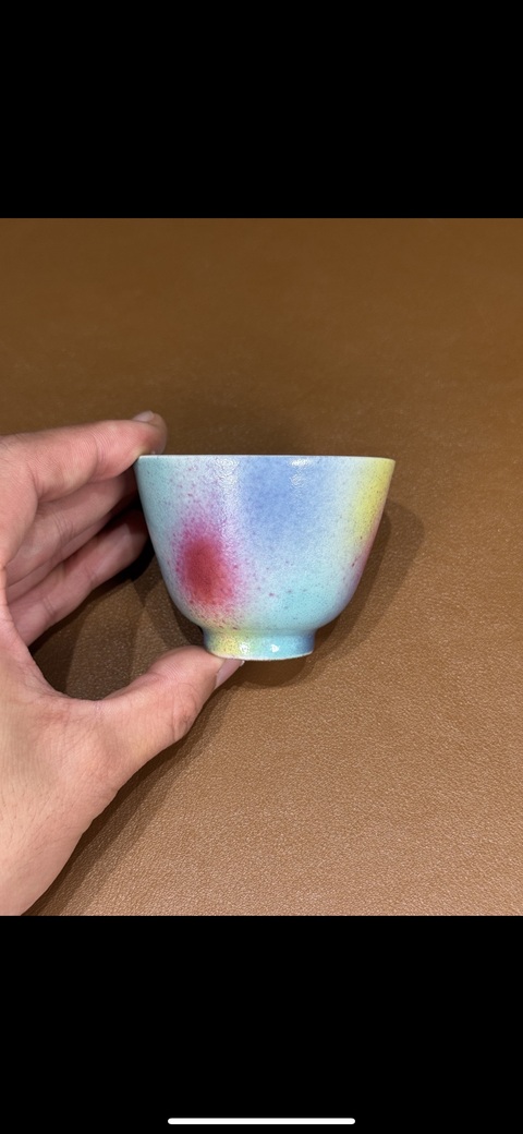 古玩陶瓷清末民國桃花洞杯一組真品鑒賞圖