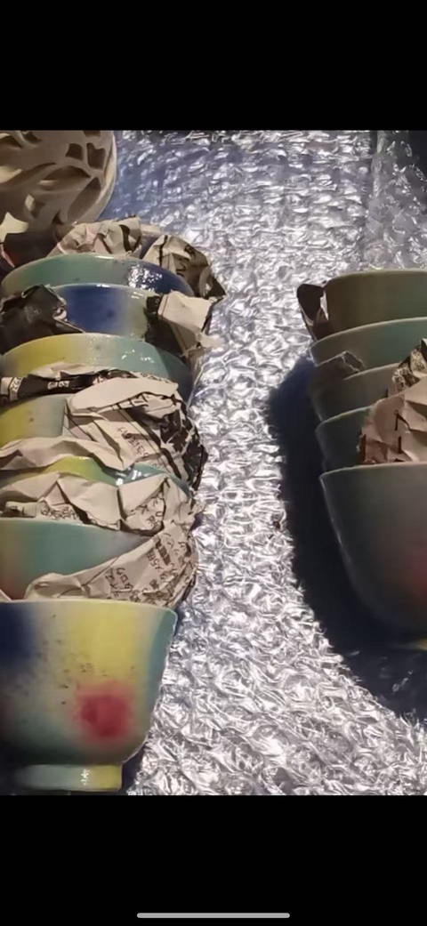 古玩陶瓷清末民國桃花洞杯一組真品鑒賞圖