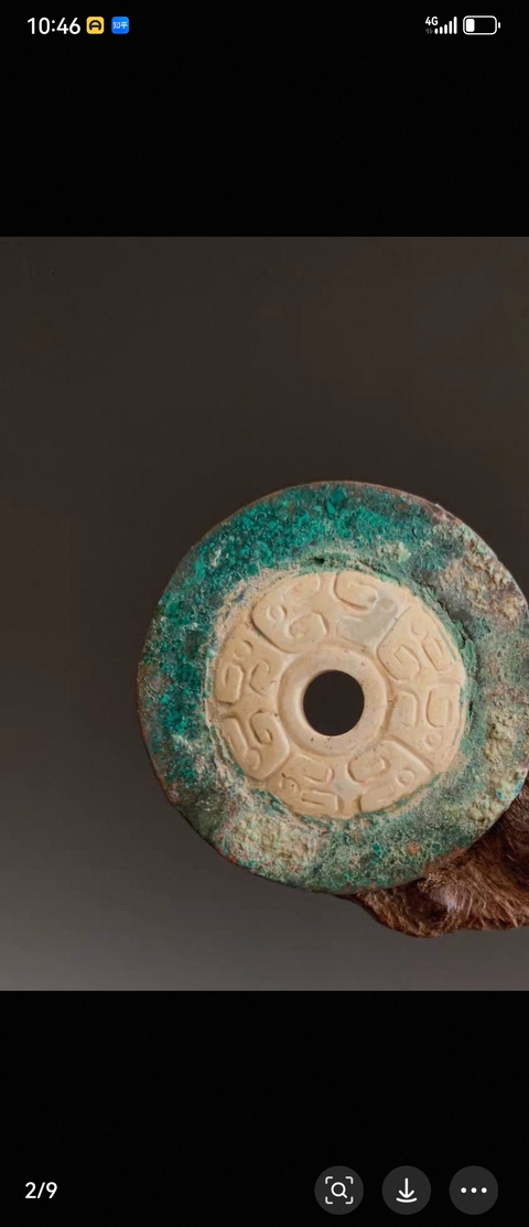 古玩玉器仿古鑲嵌玉璧真品鑒賞圖