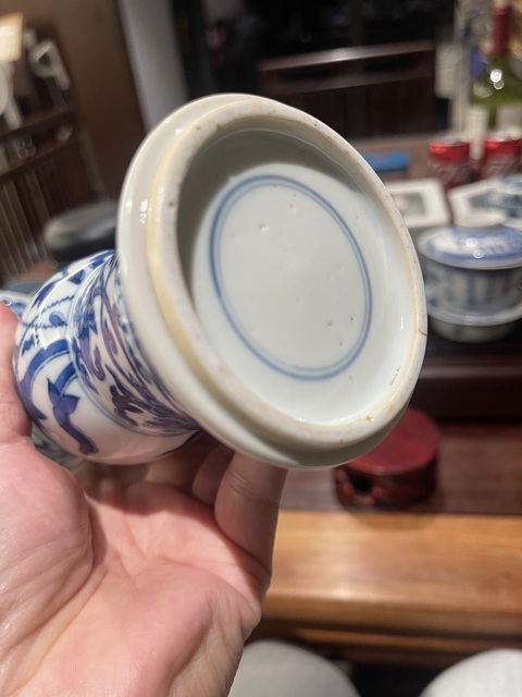 古玩陶瓷青花花觚真品鑒賞圖