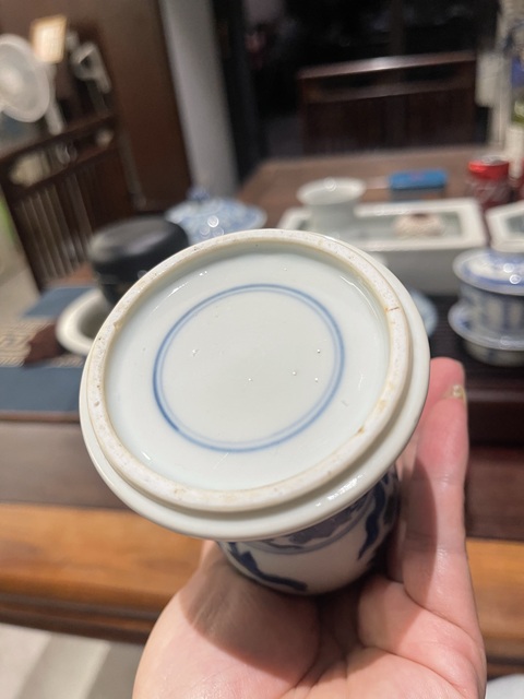 古玩陶瓷青花花觚真品鑒賞圖