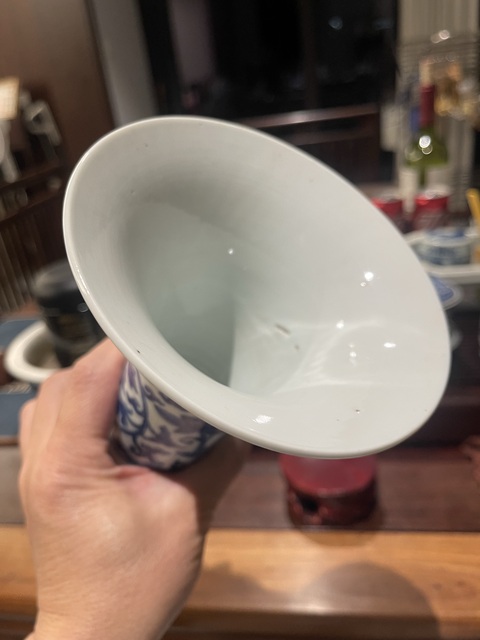 古玩陶瓷青花花觚真品鑒賞圖