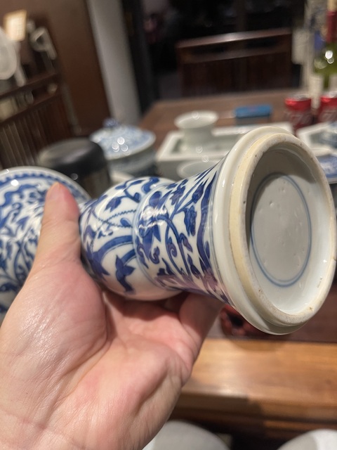 古玩陶瓷青花花觚真品鑒賞圖