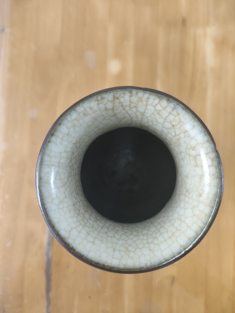 古玩陶瓷哥釉青花花鳥紋瓶 真品鑒賞圖