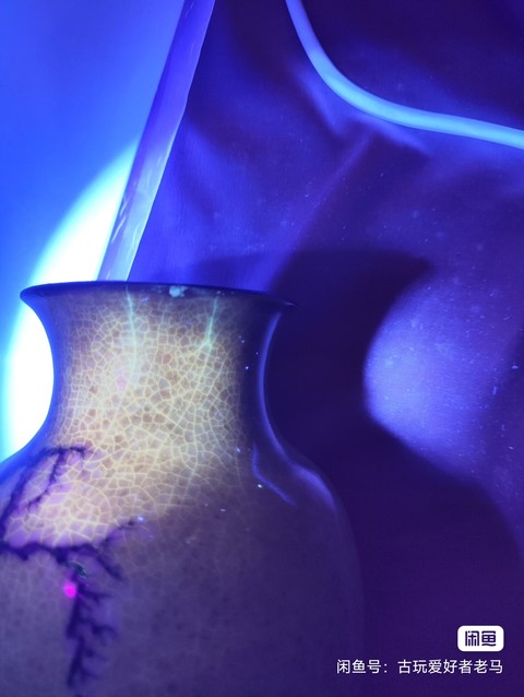 古玩陶瓷哥釉青花花鳥紋瓶 真品鑒賞圖