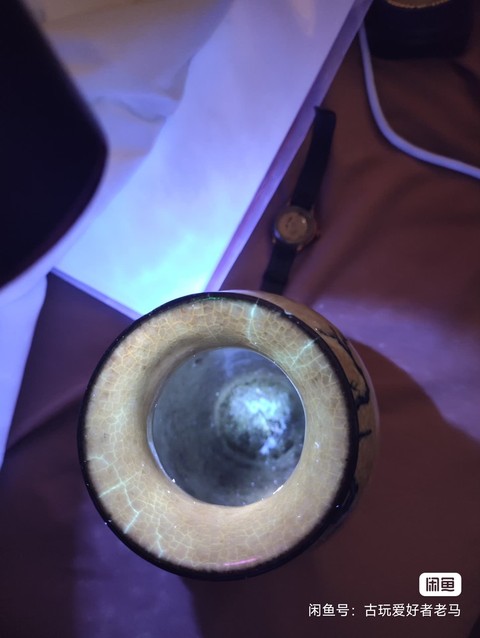 古玩陶瓷哥釉青花花鳥紋瓶 真品鑒賞圖