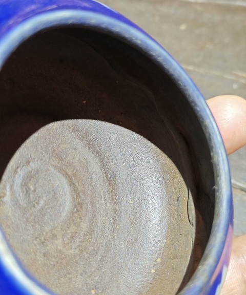 古玩陶瓷藍釉留白水洗真品鑒賞圖