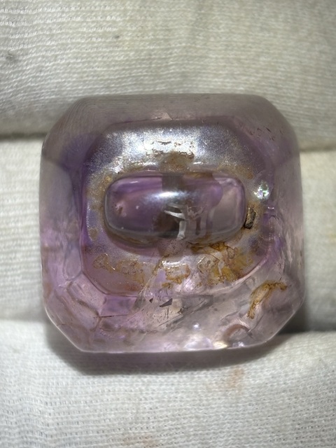 古玩玉器紫水晶雕“印章”真品鑒賞圖