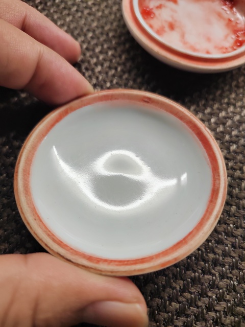 古玩陶瓷粉彩花鳥紋印盒真品鑒賞圖