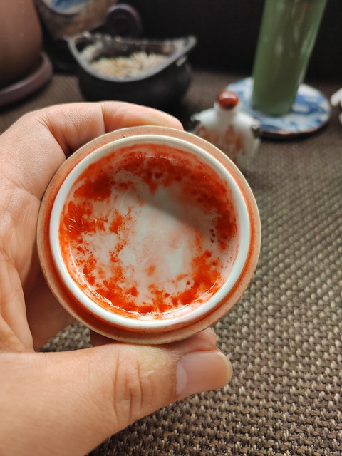 古玩陶瓷粉彩花鳥紋印盒真品鑒賞圖