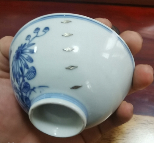 古玩陶瓷花卉紋青花蓋碗拍賣，當前價格1950元