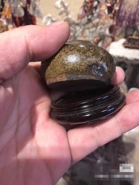 古玩陶瓷茶葉末釉水盂真品鑒賞圖