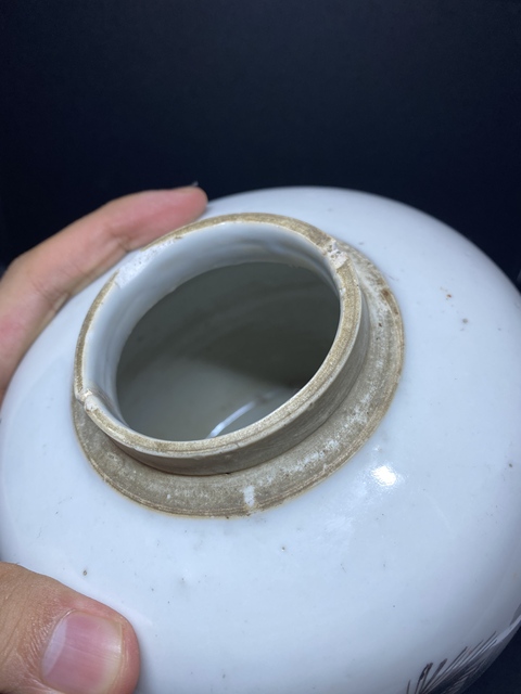 古玩陶瓷民國(guó)墨彩松鶴紋詩(shī)文罐拍賣(mài)，當(dāng)前價(jià)格400元