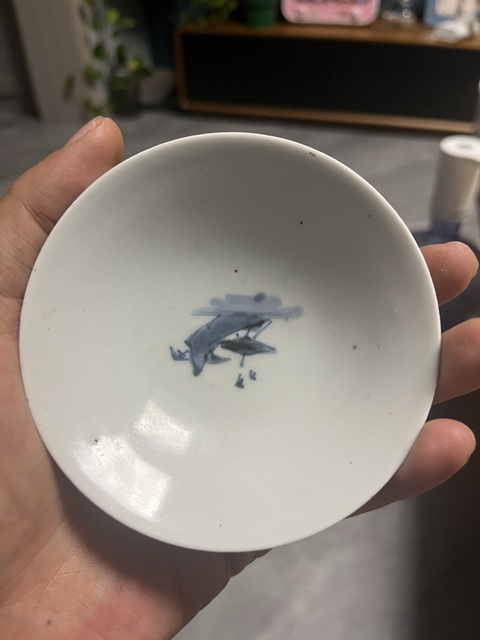 古玩陶瓷日本江戶時期青花蓋碗真品鑒賞圖