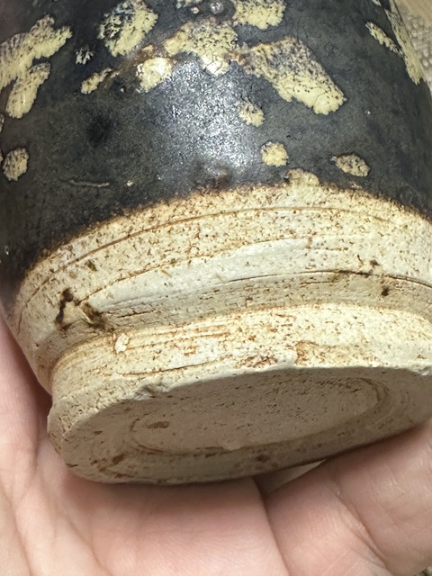 古玩陶瓷吉州窯灑花執壺，不排除復燒真品鑒賞圖