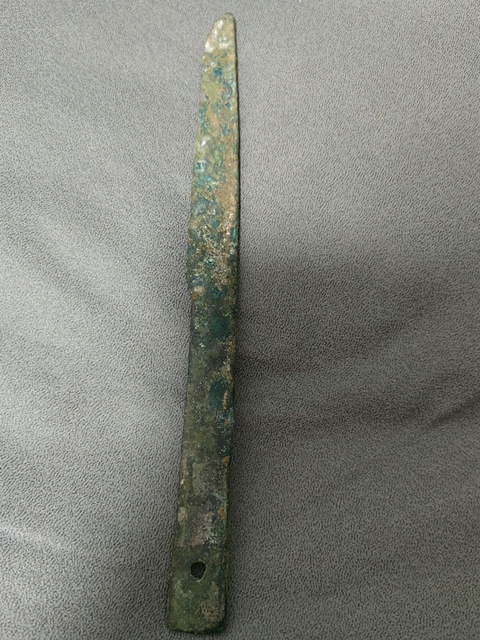 古玩銅器戰漢削刀真品鑒賞圖