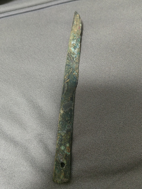 古玩銅器戰漢削刀真品鑒賞圖