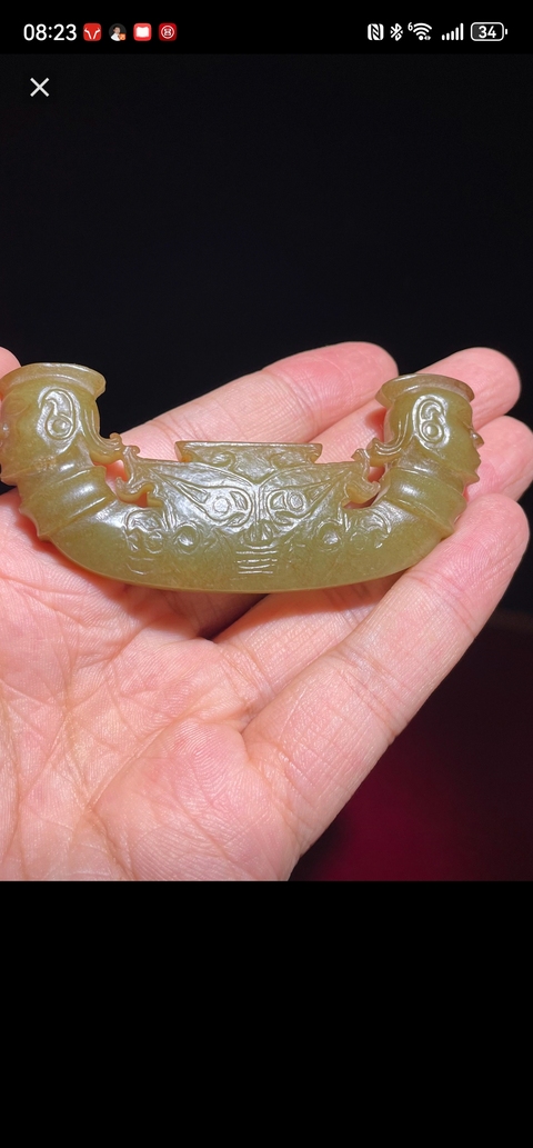 古玩玉器和田玉雕“神人面”真品鑒賞圖