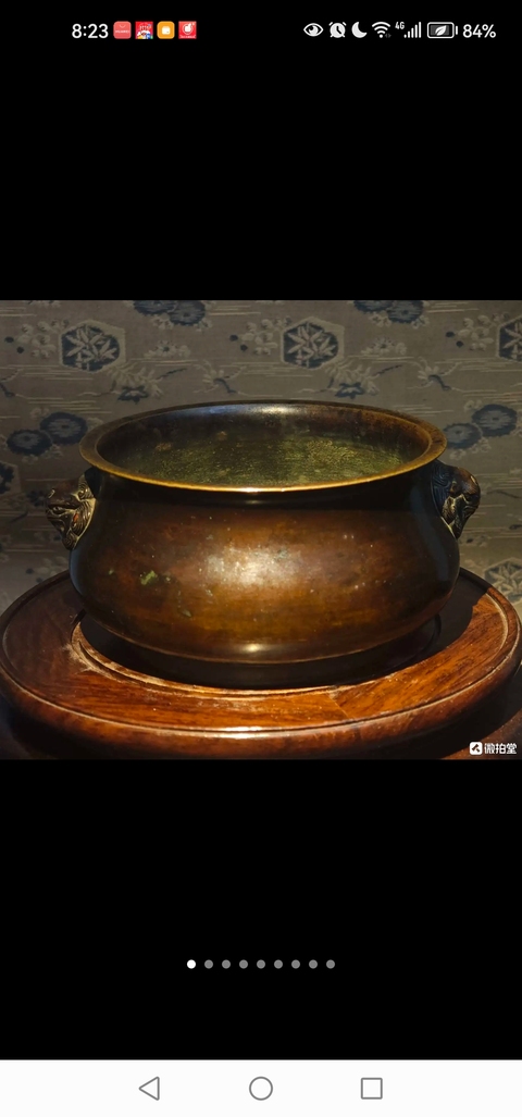 古玩銅器獅耳爐真品鑒賞圖