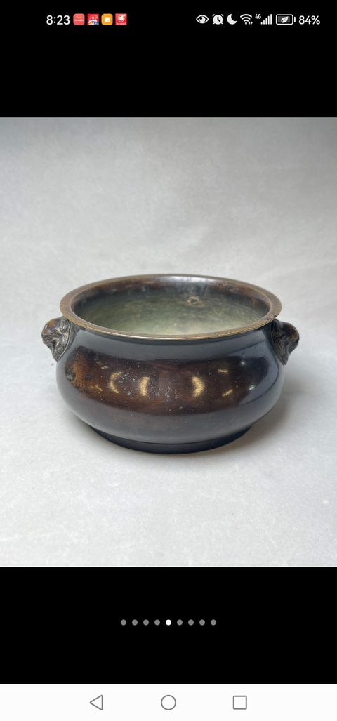 古玩銅器獅耳爐真品鑒賞圖