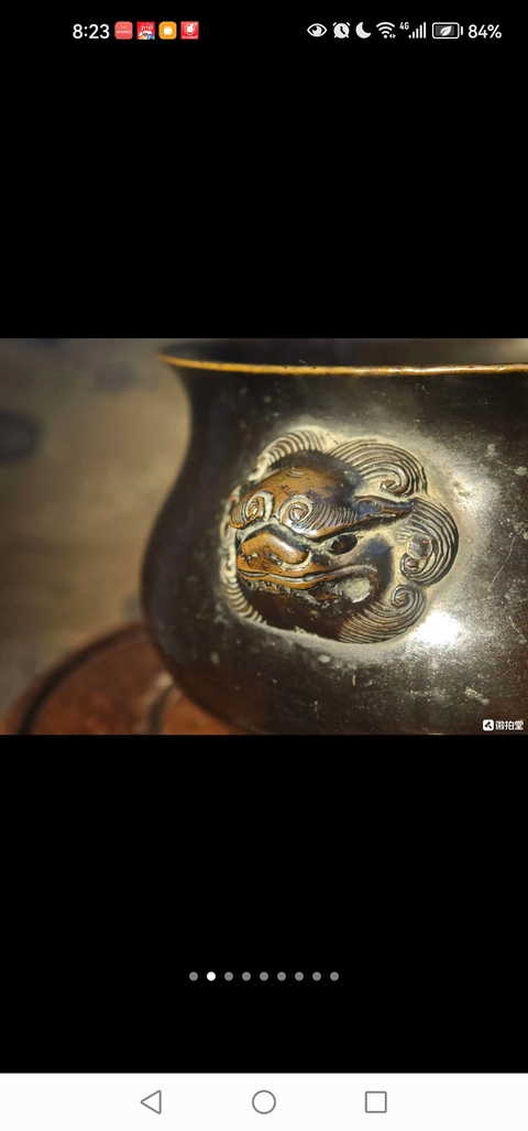 古玩銅器獅耳爐真品鑒賞圖