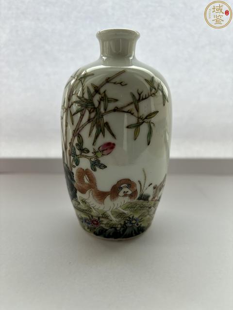 古玩字畫粉彩花卉寵物狗鼻煙壺真品鑒賞圖